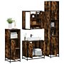 Vidaxl 4 Piece Bathroom Furniture Set Smoked Oak Engineered Wood