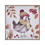 Canvas Art Print Multicolour 63 X 63 Cm Bird Pattern Square Shape Mdf Frame