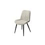 Aspen Diamond Stitch Lt Grey Cord Fabric Dining Chair, Black Tapered Legs (pair)