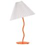 Table Lamp Orange Metal Base Synthetic Pleated Shade