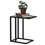 Homcom C Shape Bedside Table W/metal Frame Wood-effect Top Sofa Narrow Snack End Table, Black