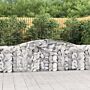 Vidaxl Arched Gabion Baskets 3 Pcs 400x30x80/100 Cm Galvanised Iron