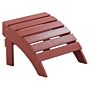 Garden Footstool Red Plastic Wood Weather Resistant Slatted