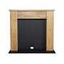 Adam New England Stove Fireplace In Oak & Black, 48 Inch