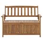 Outdoor Bench With Storage Solid Acacia Wood 2 Seater 120 Cm Light Colour