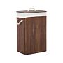 Storage Basket Dark Wood Bamboo With Lid Laundry Bin Boho Practical Accessories