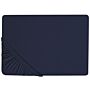 Fitted Sheet Navy Blue Cotton 140 X 200 Cm Solid Pattern Classic Elastic Edging