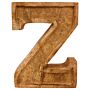 Hand Carved Wooden Embossed Letter Z