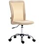 Vinsetto Computer Desk Chair, Mesh Office Chair With Adjustable Height And Swivel Wheels, Armless Study Chair, Beige