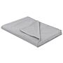 Bedspread Grey Polyester Fabric 200 X 220 Cm Embossed Pattern Decorative Throw Bedding