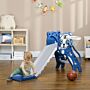 Aiyaplay 2 In 1 Baby Slide For Indoor Use With Basketball Hoop, Basketball, For Ages 18-36 Months - Blue