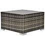 Outsunny Rattan Coffee Table Ready To Use Outdoor Furniture Suitable For Garden Backyard Deep Grey