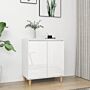 Vidaxl Sideboard&solid Wood Legs High Gloss White 60x35x70cm Engineered Wood