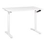 Manually Adjustable Desk White Tabletop White Steel Frame 120 X 72 Cm Sit And Stand Round Feet Modern Design Office