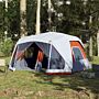 Vidaxl Family Tent With Led 10-person Light Grey And Orange Quick Release