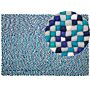 Area Rug Blue 160 X 230 Cm Wool Felt Ball Hand-woven