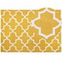 Area Rug Yellow Wool 160 X 230 Cm Trellis Quatrefoil Pattern Hand Tufted Oriental Moroccan Clover