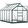 Outsunny Aluminium Frame Greenhouse Large Walk-in Greenhouse Garden Plants Grow Galvanized Base W/ Slide Door (10ft X 6ft)