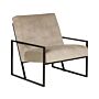 Armchair Taupe Velvet 83l X 69w X 83h Backrest Armrest Black Metal Frame Modern Glam Living Room Beliani