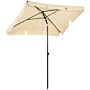 Outsunny Aluminium Sun Umbrella Parasol Patio Garden Rectangular Tilt 2m X 1.25m Beige