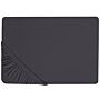 Fitted Sheet Black Cotton 200 X 200 Cm Solid Pattern Classic Elastic Edging