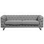 3 Seater Chesterfield Sofa Light Grey Button Tufted