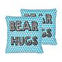 Set Of 2 Kids Cushions Blue Cotton 40 X 40 Cm Bear Hugs Print Triangle Pattern Square Shape Children Room