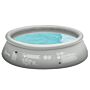 Outsunny Inflatable Swimming Pool, Family-sized Round Paddling Pool W/ Hand Pump For Kids, 274cm X 76cm, Grey