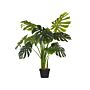 Artificial Potted Monstera Plant Green And Black Synthetic 113 Cm Material