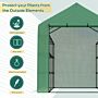 Outsunny Poly Tunnel Steeple Walk In Garden Greenhouse With Removable Cover Shelves - Green 244 X 180 X 210cm