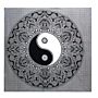 B&w Double Cotton Bedspread + Wall Hanging - Ying Yang