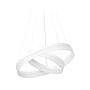 Pendant Lamp White Aluminium Integrated Led Lights 2 Round Rings Hanging Modern Lighting