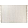 Area Rug Light Beige Jute 160 X 230 Cm Tassels Handwoven