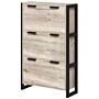 Homcom Shoe Storage Cabinet With 3 Flip Drawers Adjustable Shelf 18 Pairs Narrow Shoe Cupboard For Entryway Natural Wood-effect