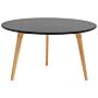 Coffee Table Black Oval Tripod Legs Solid Wood Table Top