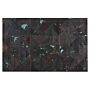 Rug Brown And Blue Cowhide Leather 200 X 140 Cm Abstract Handcrafted Low Pile