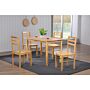 New York Medium Dining Set With 4 Chairs Natural Oak