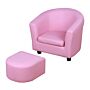 Homcom Kids Toddler Sofa Children's Armchair Footstool With Thick Padding, Anti-skid Foot Pads, 30 X 28 X 21cm, Pink