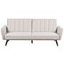 Sofa Bed Beige Fabric Upholstered Sleeper Convertible Elegant