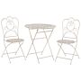 Bistro Set Beige Table 2 Chairs Shabby Chic French