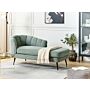 Chaise Lounge Green Boucle Upholstery Black Metal Legs Left Hand