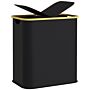 Homcom Double Laundry Basket With Lid, 80l Collapsible Laundry Hamper With Groove Handles, Washing Basket For Bathroom, Bedroom, Laundry Room, Black