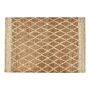 Area Rug Beige Jute 160 X 230 Cm Geometric Pattern Hand Woven