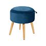 Stool Navy Blue Velvet Upholstered Storage Tray Top Glamour Style Beliani