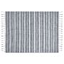 Area Rug Light Grey Fabric 140 X 200 Cm Stripe Pattern