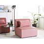 1-seat Section Pink Corduroy Sofa Module Modern Single-seat