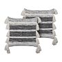 Set Of 2 Decorative Cushions Black And Grey Cotton 45 X 45 Cm With Tassels