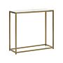 Console Table White Marble Effect Tempered Glass Top Gold Metal Base