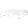 Bed Frame White Metal Eu Super King 6ft Industrial Modern Style In-built Slats Without Headrest