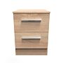 Contrast 2 Drawer Bedside Cabinet In Bardolino Oak